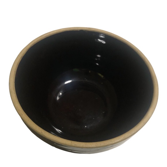 Vtg Brown Glazed Ribbed Beehive Stoneware Mixing Bowl USA 9 In - Picture 2 of 3